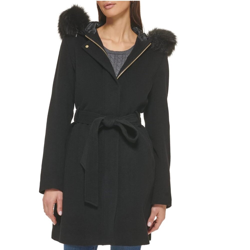 Cole Haan Wool Coat with Belt, Ladies Size 4
